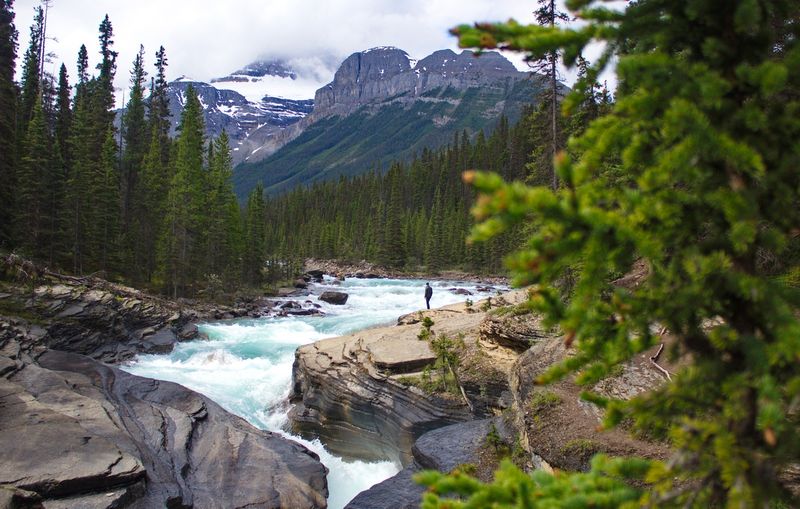 Canadian Rockies Mistaya Canyon View with Eric