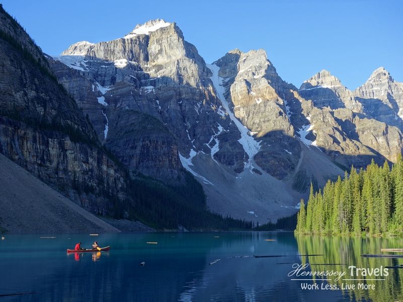 Canadian Rockies Moraine Lake Canoe with Hennessey Travels